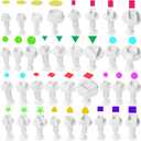 35PCS Mini Cookie Cutters Set, Fondant Cake Cookie Plunger Cutter, Plastic Biscuit Plunger, Geometric Shape Fondant Decorating Mold (Heart/Star/Circle/Square/Diamond/Triangle/Hexagon/Rectangle/Oval)