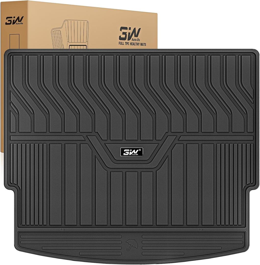 3W Cargo Liner Custom Fit for 2021-2026 Nissan Rogue, TPE All Weather Heavy Duty Rubber Rogue S/SL/SV/Platinum Trunk Mats Car Mats Fit with the Top Position (NOT for Nissan Sport)