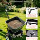 VEVOR Broadcast Spreader 50 lbs Capacity Drop Spreader with Hopper Grate | for Lawn & Garden Care, 18 in Spreading Width & 30 Adjustable Settings, 10 in All Terrain Tires for Seed, Fertilizer, Black