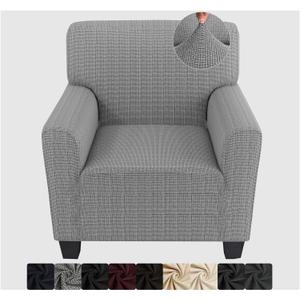 ZNSAYOTX Chair Slipcovers with Arms for Living Room High Stretchy Spandex Pet Friendly Armchair Furniture Protection Covers (Black and White, Chair) (Small)