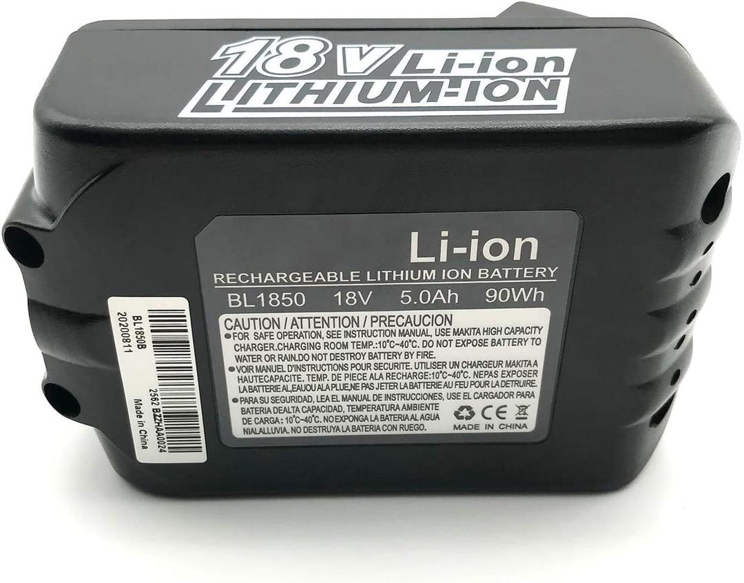 BL1850 5.0Ah 18 Volt Battery Replacement for Makita 18V Battery with LED Indicator BL1815 BL1830 BL1850B BL1860 LXT-400 Cordless Power Tools Batteries