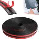 26.2 Ft T-Shape Car Windshield Weather Stripping Windshield Rubber Seal Car Weather Stripping Trim for Car Front Rear Windshield Tailgate Adhesive Rubber Seal Strip(14mm)