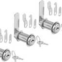 3 Pcs Cabinet Locks with Keys, 1-1/2'' Cam Lock Keyed Alike Fit 1-3/8'' Max Panel, Drawer Locks with Keys Secure Desk Drawer Toolbox Mailbox RV Storage Door, Zinc Alloy (Silver)