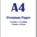 Premium A4 (8.3"x 11.7") Printer Paper - 28lb Bond / 70lb Text (105 gsm) Bright White Paper (250 Sheets)