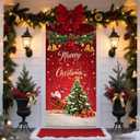 Christmas Door Cover Xmas Banner, 70.8 x 35.4 inch Hanging Front Door Cover Christmas Decor Backdrop Santa Background for Home Winter Holiday, Santa Claus