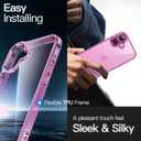 JETech Case for iPhone 16 6.1-Inch, Non-Yellowing Shockproof Phone Bumper Cover, Anti-Scratch Clear Back (Pink)