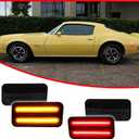 for 1970 1971 1972 1973 1974 1975 1976 1977 1978 1979 1980 1981 Pontiac Firebird Trans Am Side Marker Light Smoked Lens Amber & Red LED Lamp 5963135 5963136