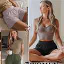 Neer 3 Pack Women's Athletic Shorts 5'' High Waisted Elastic Workout Wide Leg Causal Yoga Gym Lounge with Pockets(Black,Army Green,Light Khaki, M)
