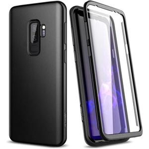 SURITCH for Samsung Galaxy S9 Plus Case, [Built-in Screen Protector] Matte Black Hard Full-Body Protection Shockproof Rugged Bumper Protective Cover for Galaxy S9 Plus 6.2 Inch (Matte Black)