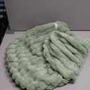 AELS Large Reading Pillow Replacement Cover with Arms and Pockets (Cover ONLY), 18" Soft Faux Fur Striped Backrest Pillow Cover Fits Standard Size Reading Pillows, Matcha Latte