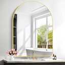 FORBATH Large Arched Wall Mirror 48x36 Inch, Gold Arch Bathroom Mirror with Aluminum Frame, Arched Mirror for Dresser, Fireplace,Entryway,Home Decor,Hanging or Leaning Against Wall