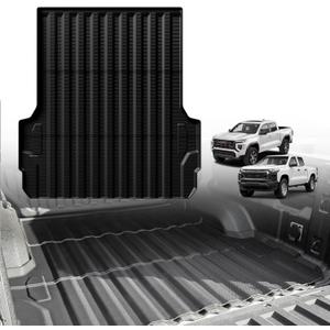 TripleAliners Truck Bed Mat Compatible with Chevy Colorado/GMC Canyon 2023 2024 2025 2026 Accessories 5FT Vehicle Perfectly Flush All Weather Protection TPE Heavy Duty Pickup Car Bed Cargo Mat