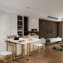 29in Folding Small Dining Table for 2 with 2 Stools,Space-Saving