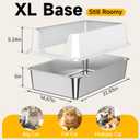 2 Pack XL Stainless Steel Litter Box with High Sides, Metal Litter Box