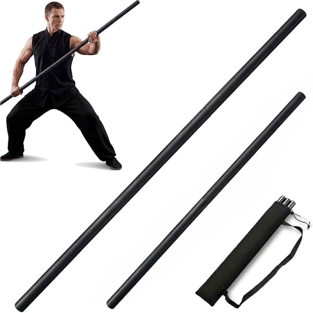 Collapsible Bo Staff 4ft & 6ft – Foam-Padded Martial Arts Practice Staff for Safe Training, Adjustable Portable Self-Defense Equipment with Carry Bag