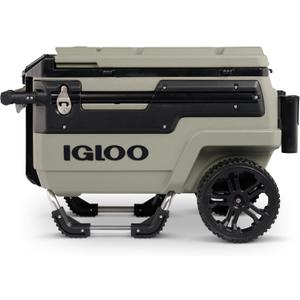 Igloo Trailmate Journey 70Qt Wheeled Cooler | Insulated Hard Shell Ice Chest (Olive Green)
