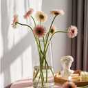 Clear Glass Flower Vase with Gold Mouth for Centerpieces Home Wedding Decoration (1, Large 5.2" x 9.9)