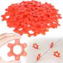 200 Pcs Reusable Hexagon Tile Spacers 15mm, 6 Sizes in 1 Large 6.7cm Plastic Tile Leveling Shims, Colour Coded Gap Clips for Wall & Floor Tiling, Fast Removal (Red)