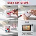 4 Pcs Mug Painting Kit Paint Your Own Mug With Gift Box Crafts for Couples Mom and Dad and friends DIY Gift(12 OZ)