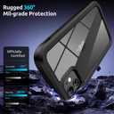 ANB for iPhone 11 Case,Hard PC+Soft Silicone 3in1 Heavy Duty Military Grade Shock Resistant Case for iPhone 11 6.1 Inch Support Wireless Charging. (Black)