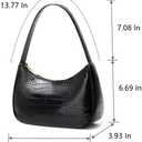 Shoulder Bags for Women, Cute Hobo Tote Handbag Mini Clutch Purse with Zipper Closure (Large, Crocodile&black)