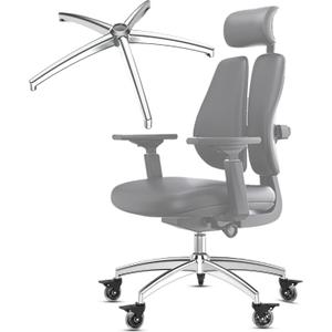Heavy-Duty Reinforced Alloy Office Chair Base - All-Purpose Metal Leg Universal Cylinder and Roller Socket Replacement Base (Round seat Base)