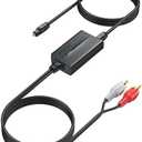 AUTOUTLET RCA to Optical Converter - 48Khz, Analog to Digital Audio Converter with Built-in 1.1m RCA Male Cable for Record Player, Turntable, CD Players