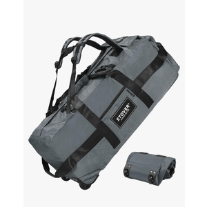 80L Rolling Duffel Bag with Wheels, Extra Large 31 Inch Durable Travel Duffle Bag- Rugged, Collapsible, Rollable Design w/Shoulder Straps- Use as Luggage or Backpack for Men/Women (Grey) 