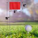 Anley Red Marking Flags 100 Pcs - 4" X 5" Vinyl Irrigation Sprinkler Flag with 15 Inch Steel Wire Stake - Small Marker Flags for Lawn, Yard, Industrial, Landscaping, Construction and Survey