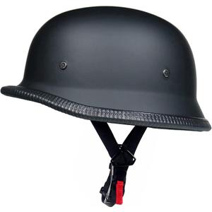 German Style Motorcycle Half Helmet, Retro Half Face Helmet for Adult Men Women Matte Black