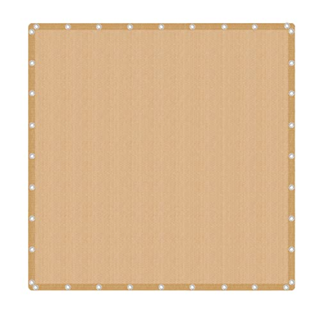 VICLLAX 90% Shade Fabric Sun Shade Cloth with Reinforced Grommets, Outdoor Sun Screen Fabric for Outdoor Patio Garden Pergola Cover Canopy 20x24 FT, Wheat