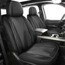 LINGVIDO Waterproof Faux Leather Seat Covers Compatible with 2009-2024 Dodge Ram 1500 2500 3500 Seat Cushion Protector Truck Pickup Crew Quad Cab with Split Bench 40/60(Black, Full Set Curved Back)