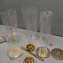 POKINE Gold Candle Holders Set of 3 for Glass Taper Candle Holders,Hurricane Candlestick Holder for Home Decor, Wedding, Dinning, Party Decorative, Anniversary (3,Gold)