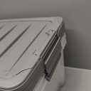 Amazon Basics Plastic Storage Containers with Secure Latching Lids, Stackable Organization Bins, 32 Quart, Set of 6, Clear/Grey