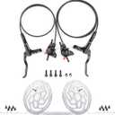 Cyclon MT200 MTB Hydraulic Brakes Set, Left Front 800mm Right Rear 1500mm Aluminum Alloy Hydraulic Bike Brakes, Dual Disc Piston Fit 160mm/180mm Rotors Bike Hydraulic Brakes