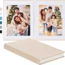 Pssoss Photo Album 8x10 with Writing Space Linen Cover 8x10 Photo Album Book Holds 30 Photos Ideal for Wedding Theme-Album and Baby Photo Albums (Beige,30 Pockets)