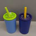 Gencywe 2 PACK Kids Double Walled Stainless Steel Cups with Straws and lids | 12 oz SpillProof Sippy Smoothie Tumbler Set, Small Kids Snack & Drink Water Cups, BPAFree (Age: 3+ years old & up)