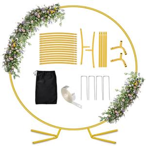 Antizz 6.6FT Balloon Arch Stand, Metal Round Arch Backdrop Stand for Parties, Circle Balloon Arch Frame Wedding Arches with Upgrade base for Ceremony Birthday Party Baby Shower Decoration (Gold)