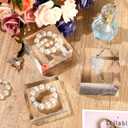 Geelin 3 Pcs Acrylic Risers Stand Display Block Decor Riser 3 Size Decor Clear Polished Cube Solid Pedestal Stand for Jewelry Perfume Photography Collection Food Doll Wedding High Density (Square)