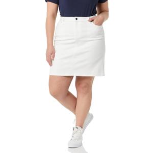Amazon Essentials Women's Classic 5-Pocket Denim Skirt (White, XL)
