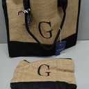 YOOLIFE Mothers Day Gifts for Women - Initial Jute Tote Bag & Makeup Bag, Birthday Gifts for Women Mom Wife Teacher Friend