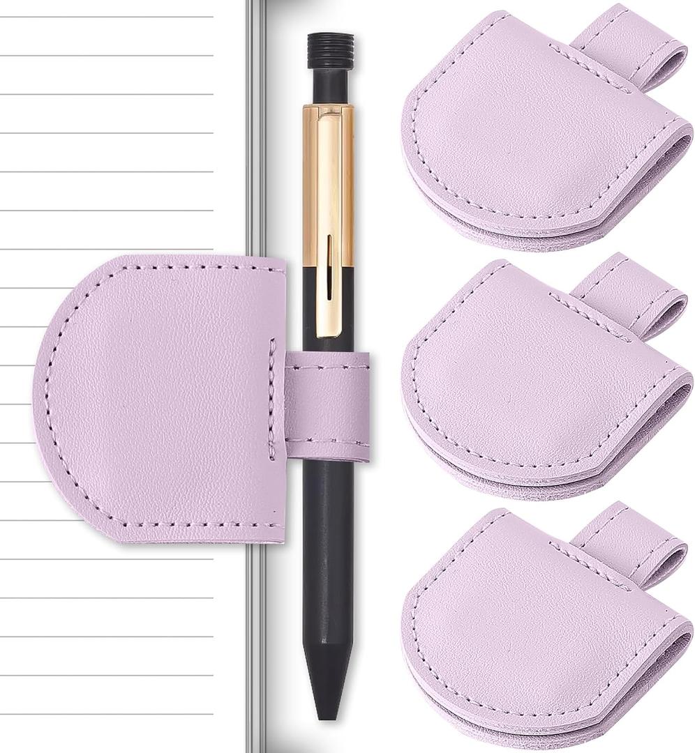 SESENSE Magnetic Pen Holder for Notebook - 3 Pcs Leather Magnetic Bookmarks Holder for Reading Women, Book Lover Gifts for Bookish, Standard Size