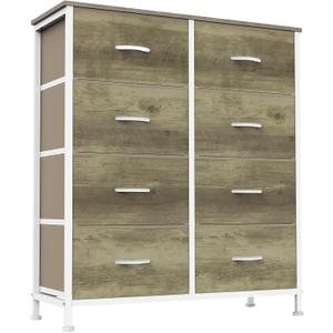 Sweetcrispy 8 Drawer Dresser for Bedroom, Large Fabric Storage Tower, 31.5"D x 11.8"W x 36.4"H