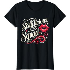 Sixty-licious Squad women 60th Birthday T-Shirt, XL