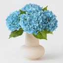 4 Pcs 20'' Turquoise Blue Hydrangea Artificial Flowers Lifelike Real Touch Latex Hydrangeas Faux Flower for Indoor Outdoor Xmas Home Decor Kitchen Table Centerpiece Wedding Flower Arrangement