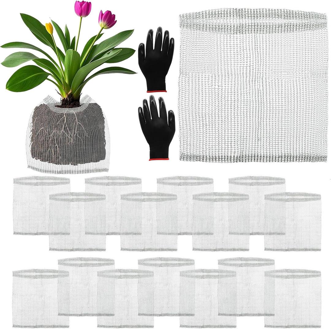 16 Pcs Root Guard Gopher Proof Stainless Wire Steel Baskets, 3 Gallon Gophers Moles Voles Mesh Baskets Protect Plant Roots Tubers Trees Flowers Crops (16 Pcs 3 Gallon) (14"X14"-16 Pack)
