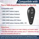 Key Fob Fit for Subaru Outback 2005-2007/Forester 09/Impreza 07-09/Legacy 05-07/B9 Tribeca 06-08 Replacement Keyless Entry Remote Control Car Key for NHVWB1U711, 88O36SC030, 433MHz
