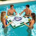 32"×32" Floating Mahjong Table for Pool, Floating Mahjong Table for Adult | Sturdy Mahjong Pool Float Table for Multi Games Dominoes Poker Scrabble, Floating Mahjong Table for Adult Pool Game