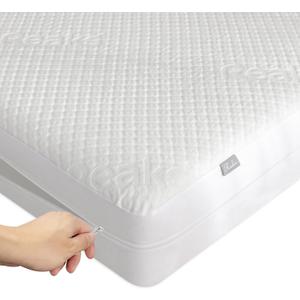 Twin Size Mattress Protector with Zipper - 100% Waterproof Zippered Mattress Cover - Soft & Cooling Noiseless Bed Mattress Covers - Top Removable Mattress Encasement 10-12" Deep