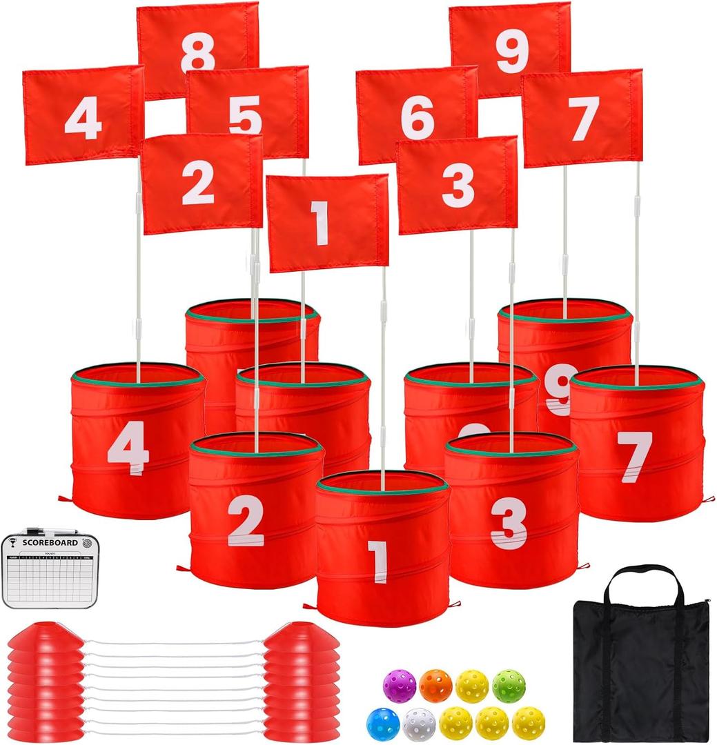 A11N SPORTS Finchley Backyard Golf Chipping Game | Portable 9 or 6 Holes Yard Golf Course for Outdoor, Lawn, Beach, Park | Golf Gifts for Men Women